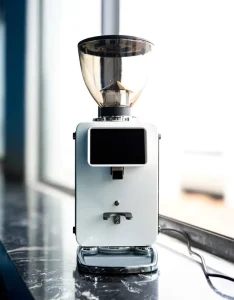 Q2 Electric Commercial Coffee Grinder 64mm Flat Burr 850g Hopper 4.3″ Touch Screen Automatic Espresso Grinder Household