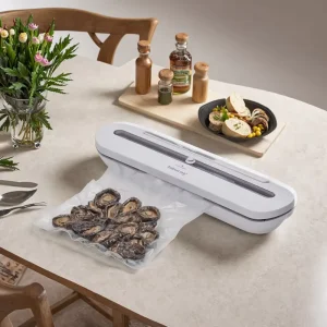 QH 02 Automatic Vacuum Sealer Machine 80W Electric Food Preservation Sealer for Household Kitchen 65kPa Storage
