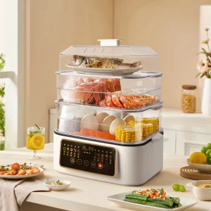 Quick Heat Steam Multifunction 10L Electric Cooker Stainless Steel Cooking Seafood Vegetable Hotpot Hot Pot Food Steamer