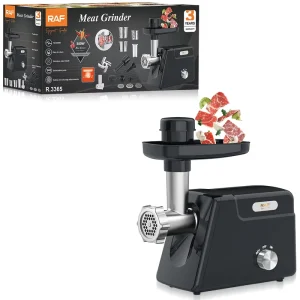 R.3365 Meat Grinder 700 800W Electric Food Grinder Stainless Steel Blade Sausage Kebab Attachments Home Kitchen Processor