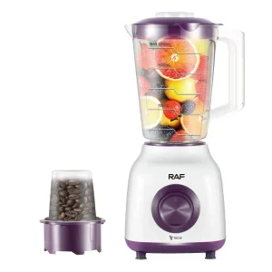 RAF 1.5L Commercial Kitchen Mixer 2 in 1 Heavy Duty 6 Blades Blender Smoothies Juicer 2 Speed Knobs Battery USB Household