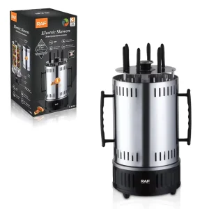 RAF 1000W Automatic Stainless Steel 6 Sticks Rotisserie Rotating Meat Kebab Grill Electric BBQ Skewers Machine