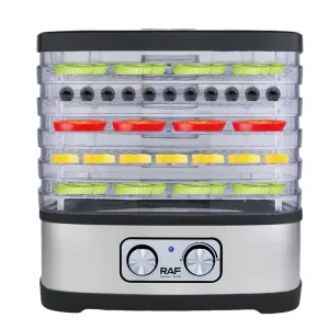 RAF 240W Electric Stainless Steel Food Dehydrator 5 Layer Tray 8L Capacity Low Noise Eco Friendly Safe Energy Saving Digital