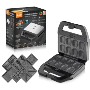 RAF 7 in 1 Plastic Lightweight Double sided Heating Sandwich & Waffle Maker