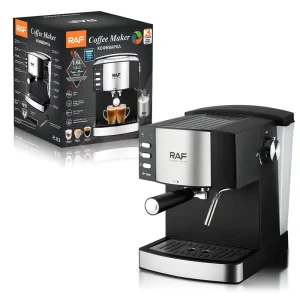 RAF 850W Coffee Maker 1.5L Anti Drip Espresso Machine With Twin Brewing Cycle and Reboil Function for Home and Office