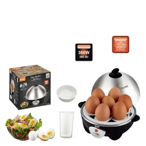 RAF Cross Border EU Standard Fully Automatic Power Off 360W One Button Operation Stainless Steel Breakfast Boiled Egg Cooker