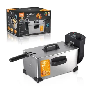 RAF Cross-border EU US-standard Stainless Steel Compact Household Commercial Electric Deep Fryer Temperature-control
