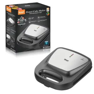 RAF Electric Non Stick Coating Royal Plastic Donut Sandwich & Waffle Maker for Household Use