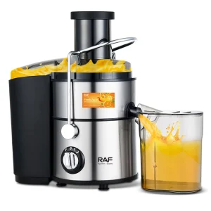 RAF New Design 4 in 1 Juicer Machine 800w Powerful Wide Mouth Stainless Steel Juicer Extractor for Vegetable Fruit