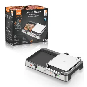 RAF R.258 Steak Maker 2100W Double Sided Heating Non Stick Grill Maquina De Bistec Sandwich Panini Press Kitchen Appliance