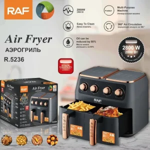 RAF Square Plastic Classic Large 8L Capacity Intelligent Automatic Electric Air Fryer Toaster Oven Multifunctional Household