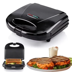 RSC Custom Logo Sandwich Maker Machine 750W Non Stick Toaster Grill for Home Use