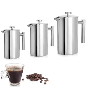 RTS Factory 350ml 800ml 1000ml Vacuum Stainless Steel Double Wall French Press Coffee Press