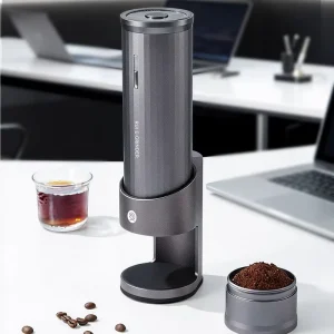 RUI Mini Electric Coffee Grinder 10 Settings Aluminium Alloy Portable Bean Mill for Home and Travel Use