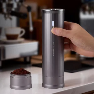RUI Stainless Steel Burr Coffee Grinder 10 Adjustable Settings Rechargeable Portable USB for Car and Home
