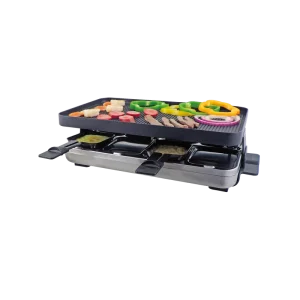 Raclette Grill 8-Person Indoor Portable Electric Barbecue Hot Stone Aluminum Non-Stick Plate Household Use Temperature Control