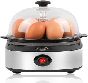 Rapid Egg Boiler Cooker Electric Soft Medium Hard Boiled Poacher Omelet Maker Egg Poacher with Auto Shut Off BPA Free