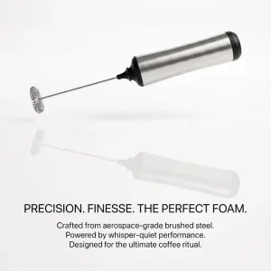 Rechargeable Eco Friendly Luxury Design Stainless Steel Handheld Milk Frother Electric Coffee Mixer with Reusable Feature