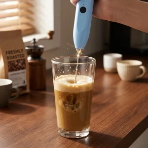 Rechargeable Eco Friendly Reusable Stainless Steel Milk Frother ABS Electrical Kitchen Appliance Handheld Coffee Mixer Luxury
