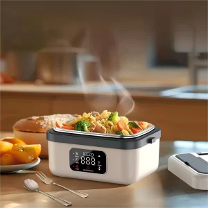 Rechargeable Electric Lunch Box with Reservation Function Portable Food Heater Leakproof Design for Office Workers Travelers