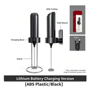Rechargeable Electric Milk Frother Handheld Coffee Foam Maker Portable Mini Whisk for Latte Cappuccino Hot Chocolate Egg Mixer