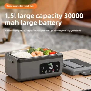 Rechargeable Insulated Portable Large-Capacity Multifunction Electric Lunch Box Wireless Heating Easy Operate No Water