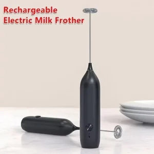 Rechargeable Lithium Battery Electric Milk Frother Portable Handheld Coffee Foam Maker 304 Stainless Steel Whisk Egg Mixer