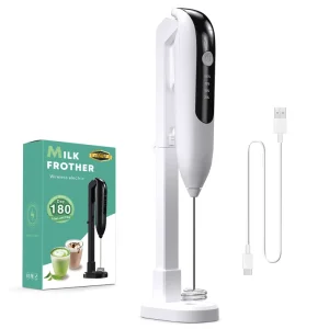 Rechargeable Lithium Battery Operated Egg Beater Powerful Whisk Handheld Foam Maker Blender Mini Electric Milk Frother for Coffee