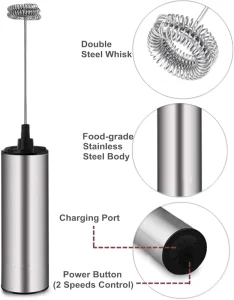 Rechargeable Milk Frother Handheld Automatic Electric Milk Frother for Coffee Mixer