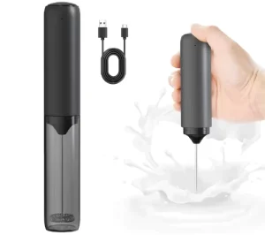Rechargeable Milk Frother with Cover Handheld Electric Frother for Coffee Latte Cappuccino Chocolate