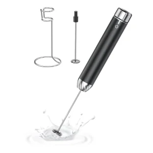 Rechargeable Milk Frother with Stepless Speed Control Handheld Electric Foam Maker Waterproof Drink Mixer Foamer