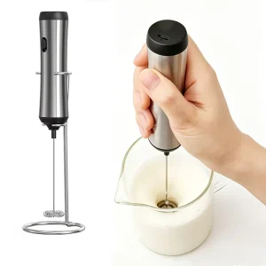 Rechargeable Mini Electric Milk Frother with Detachable 304 Stainless Steel Whisk