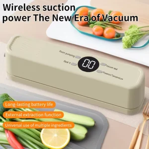 Rechargeable Mini Semi Automatic Low Noise USB Powered Vacuum Sealer 1.0L Capacity Household Kitchen Food Storage Portable