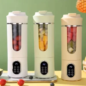 Rechargeable Portable Juice Blender with LED Display 7.4 V Powerful Ice Crusher Fresh Fruit and Vegetable Juicer