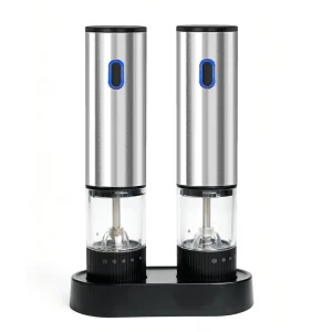 Rechargeable USB External Adjustable Stainless Steel Pepper Grinder Base Set with Five Thickness Levels Long Battery Life