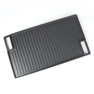 Rectangle Pre Season Cast Iron Grill Pan Classic Design for Indoor and Outdoor Used for Fry Meat and Vegetables