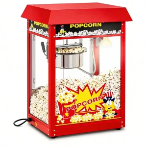 Red Commercial Popcorn Machine 8oz Electric Popcorn Maker for Cinema Snack Bar & Party Events