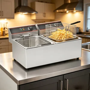 Restaurant 12.5L Dual Tanks Commercial Fast Food Fryer Electric Deep Fryer Snack Fryer Machine