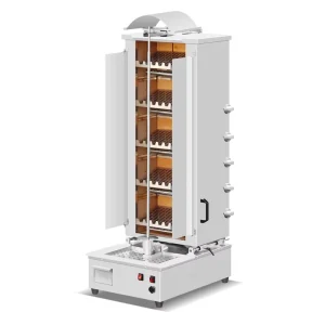 Restaurant Grade Stainless Steel Shawarma Grill Machine 5 Burners Vertical Doner Kebab Rotisserie for Commercial Kitchen