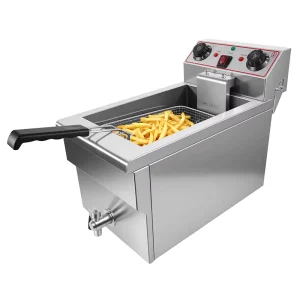 Restaurant Professional 1 Tank Oil Chips Chicken Fryer With Time Control Oil Valve 10L Commercial Electric Deep Fryers Machine
