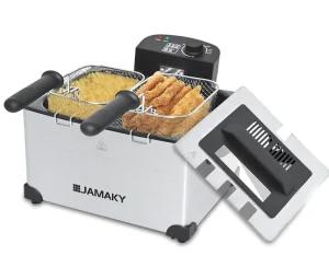 Restaurant Use Dual Basket Air Fryer 2400W High Power 0-190 Degree Thermostat Timer
