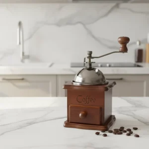 Retro Adjustable Wooden Manual Coffee Bean Grinder with Stainless Steel Handle