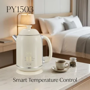 Retro PY1503 Electric Kettle 1.5L Stainless Steel 1500W Fast Heating Auto Power Off for Kitchen
