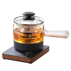 Retro Side Handle Electric Kettle High Borosilicate Glass Temperature Control Digital Control Automatic Shut-Off Small Household
