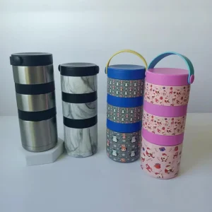 Reusable Food Container Stainless Steel Vacuum Insulated Lunch Storage Box With Handle