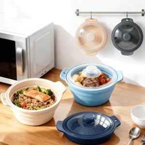 Reusable Food Grade Multi Color Collapsible Silicone Cooking Pot Silicone Steamer