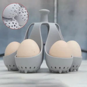 Reusable Silicone Egg Steamer Tray Egg Boiler Rack Non Stick Easy to Clean Kitchen Accessory