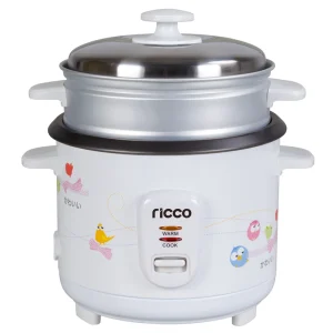 Rice Cooker White Color with Flower 0.6/1.0/1.5/1.8/2.2/2.8L Stainless Steel Lid with Good Quality