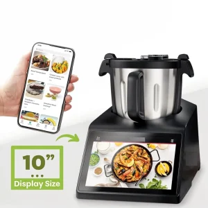 Robot Cooker Thermo Cooker 2400W Food Processor with 10 inch Touchscreen 4.5L Stainless Steel Bowl Smart Cooking Machine