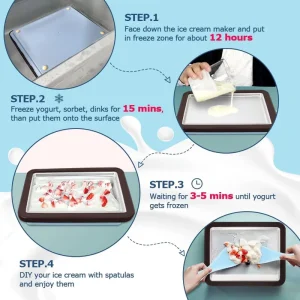 Rolled Ice Maker for Kids Instant Ice Cream Roll Maker Slushy Frozen Yogurt Sorbet Gelato Maker DIY Ice Cream Roll